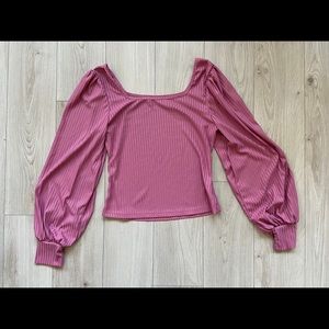 Medium/size 6 pink Shein crop top with wide sleeves